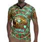 Horus Eye of Ra Rugby Jersey Golden Falcon Ancient Egyptian Symbol in Futuristic