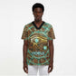 Horus Eye of Ra Scrub Top Golden Falcon Ancient Egyptian Symbol in Futuristic