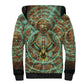 Horus Eye of Ra Sherpa Hoodie Golden Falcon Ancient Egyptian Symbol in Futuristic