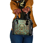 Horus Eye of Ra Shoulder Handbag Golden Falcon Ancient Egyptian Symbol in Futuristic