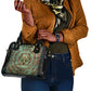 Horus Eye of Ra Shoulder Handbag Golden Falcon Ancient Egyptian Symbol in Futuristic
