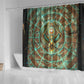 Horus Eye of Ra Shower Curtain Golden Falcon Ancient Egyptian Symbol in Futuristic