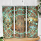 Horus Eye of Ra Skinny Tumbler Golden Falcon Ancient Egyptian Symbol in Futuristic