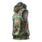 Horus Eye of Ra Sleeveless Hoodie Golden Falcon Ancient Egyptian Symbol in Futuristic