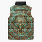 Horus Eye of Ra Sleeveless Puffer Jacket Golden Falcon Ancient Egyptian Symbol in Futuristic