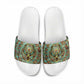 Horus Eye of Ra Slide Sandals Golden Falcon Ancient Egyptian Symbol in Futuristic