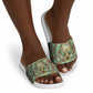 Horus Eye of Ra Slide Sandals Golden Falcon Ancient Egyptian Symbol in Futuristic