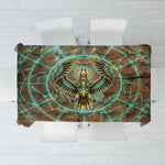 Horus Eye of Ra Tablecloth Golden Falcon Ancient Egyptian Symbol in Futuristic