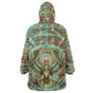 Horus Eye of Ra Wearable Blanket Hoodie Golden Falcon Ancient Egyptian Symbol in Futuristic