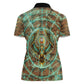 Horus Eye of Ra Women Polo Shirt Golden Falcon Ancient Egyptian Symbol in Futuristic