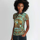 Horus Eye of Ra Women Polo Shirt Golden Falcon Ancient Egyptian Symbol in Futuristic