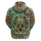 Horus Eye of Ra Zip Hoodie Golden Falcon Ancient Egyptian Symbol in Futuristic