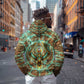 Horus Eye of Ra Zip Hoodie Golden Falcon Ancient Egyptian Symbol in Futuristic