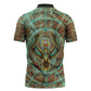 Horus Eye of Ra Zipper Polo Shirt Golden Falcon Ancient Egyptian Symbol in Futuristic