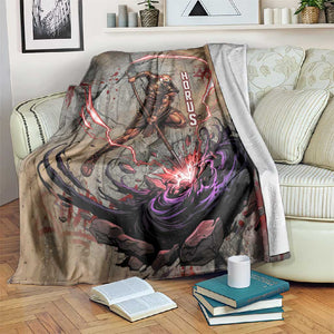 Horus Behdety Warrior Blanket with Falcon Mask and Spear Ancient Egyptian Combat