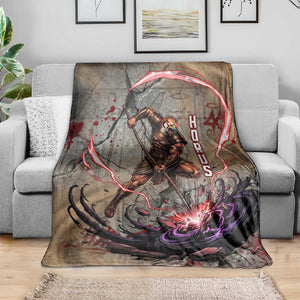 Horus Behdety Warrior Blanket with Falcon Mask and Spear Ancient Egyptian Combat
