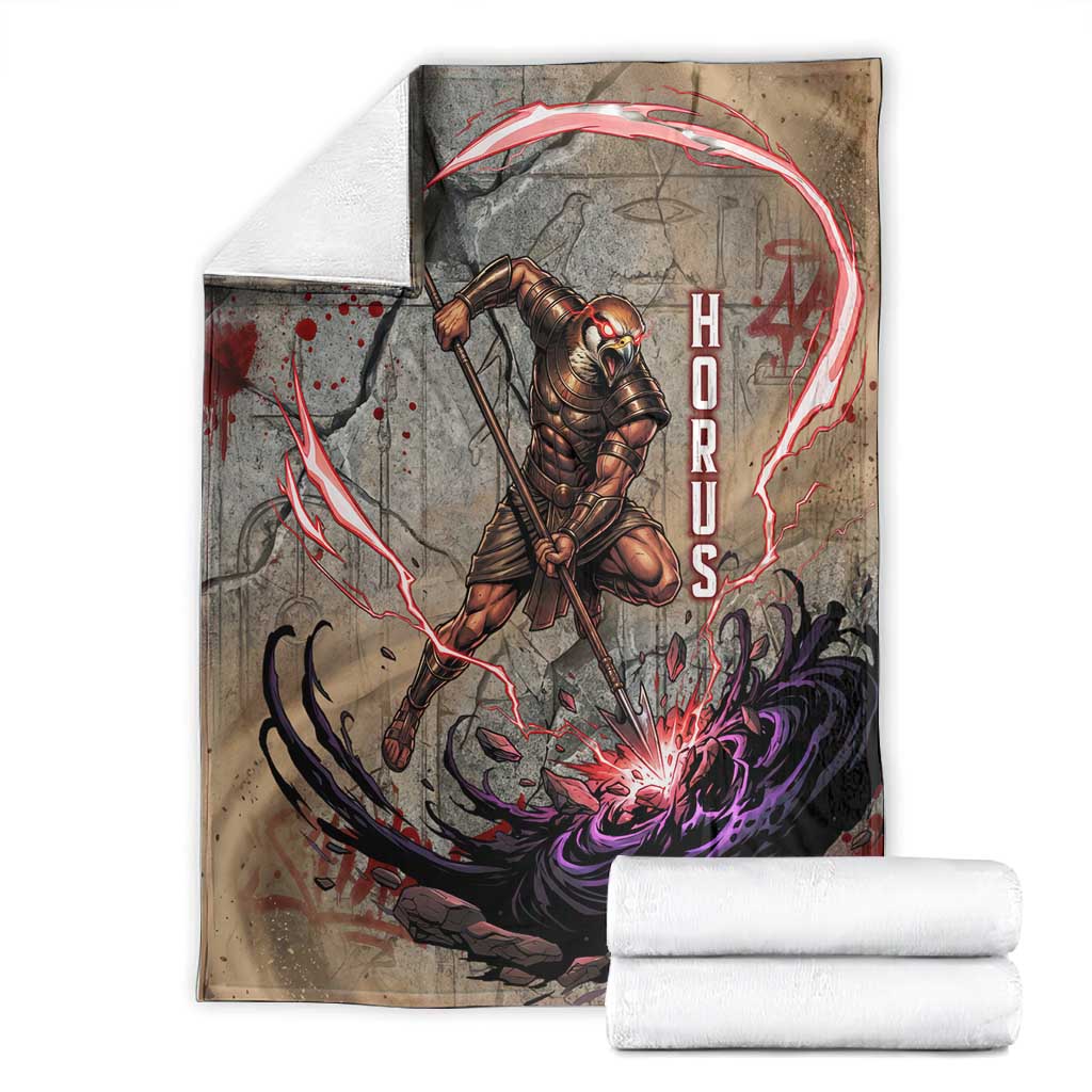 Horus Behdety Warrior Blanket with Falcon Mask and Spear Ancient Egyptian Combat