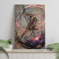Horus Behdety Warrior Canvas Wall Art with Falcon Mask and Spear Ancient Egyptian Combat