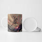 Horus Behdety Warrior Ceramic Mug with Falcon Mask and Spear Ancient Egyptian Combat