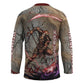 Horus Behdety Warrior Hockey Jersey with Falcon Mask and Spear Ancient Egyptian Combat