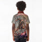 Horus Behdety Warrior Kid Polo Shirt with Falcon Mask and Spear Ancient Egyptian Combat