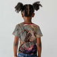 Horus Behdety Warrior Kid T shirt with Falcon Mask and Spear Ancient Egyptian Combat