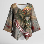 Horus Behdety Warrior Kimono Sleeve Blouse with Falcon Mask and Spear Ancient Egyptian Combat