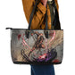 Horus Behdety Warrior Leather Tote Bag with Falcon Mask and Spear Ancient Egyptian Combat