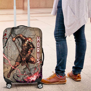 Horus Behdety Warrior Luggage Cover with Falcon Mask and Spear Ancient Egyptian Combat