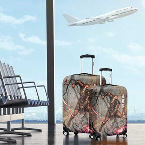 Horus Behdety Warrior Luggage Cover with Falcon Mask and Spear Ancient Egyptian Combat