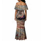 Horus Behdety Warrior Mermaid Dress with Falcon Mask and Spear Ancient Egyptian Combat