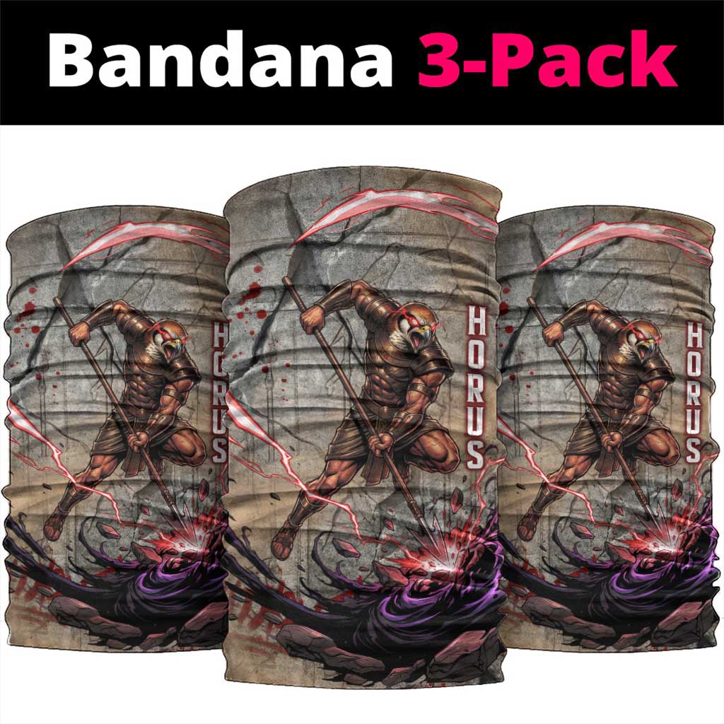 Horus Behdety Warrior Neck Gaiter with Falcon Mask and Spear Ancient Egyptian Combat