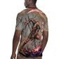 Horus Behdety Warrior Rugby Jersey with Falcon Mask and Spear Ancient Egyptian Combat