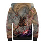 Horus Behdety Warrior Sherpa Hoodie with Falcon Mask and Spear Ancient Egyptian Combat
