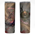 Horus Behdety Warrior Skinny Tumbler with Falcon Mask and Spear Ancient Egyptian Combat