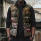 Horus Behdety Warrior Sleeveless Puffer Jacket with Falcon Mask and Spear Ancient Egyptian Combat