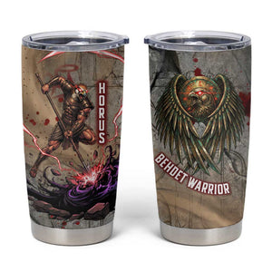 Horus Behdety Warrior Tumbler Cup with Falcon Mask and Spear Ancient Egyptian Combat
