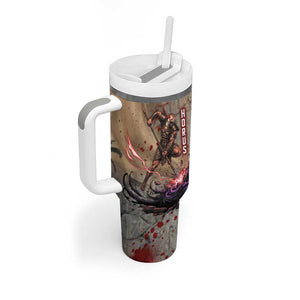 Horus Behdety Warrior Tumbler With Handle with Falcon Mask and Spear Ancient Egyptian Combat