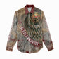 Horus Behdety Warrior Women Casual Shirt with Falcon Mask and Spear Ancient Egyptian Combat