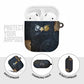 Heru-Ur Falcon Eyes AirPods Case Solar Disk Ancient Egyptian Mythology in Dark Stone