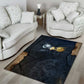 Heru-Ur Falcon Eyes Area Rug Solar Disk Ancient Egyptian Mythology in Dark Stone