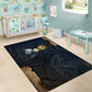 Heru-Ur Falcon Eyes Area Rug Solar Disk Ancient Egyptian Mythology in Dark Stone