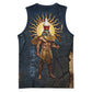 Heru-Ur Falcon Eyes Basketball Jersey Solar Disk Ancient Egyptian Mythology in Dark Stone