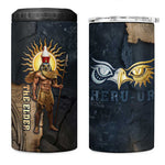 Heru-Ur Falcon Eyes 4 in 1 Can Cooler Tumbler Solar Disk Ancient Egyptian Mythology in Dark Stone