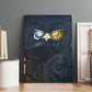 Heru-Ur Falcon Eyes Canvas Wall Art Solar Disk Ancient Egyptian Mythology in Dark Stone