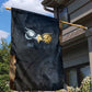 Heru-Ur Falcon Eyes Garden Flag Solar Disk Ancient Egyptian Mythology in Dark Stone