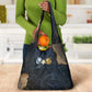 Heru-Ur Falcon Eyes Grocery Bag Solar Disk Ancient Egyptian Mythology in Dark Stone