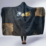 Heru-Ur Falcon Eyes Hooded Blanket Solar Disk Ancient Egyptian Mythology in Dark Stone