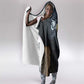 Heru-Ur Falcon Eyes Hooded Blanket Solar Disk Ancient Egyptian Mythology in Dark Stone