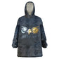 Heru-Ur Falcon Eyes Kid Wearable Blanket Hoodie Solar Disk Ancient Egyptian Mythology in Dark Stone